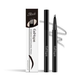 Eelhope(Black) Four-Prong Eyebrow Pencil Micro-Prong Applicator Waterproof And Sweat Resistant Long-Lasting Eyebrow Pencil Moisturizes And Nourishes M
