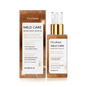 OceAura Bronze Body Glitter Oil Glitter Bronzer Rose Gold Highlighter Waterproof Moisturizing Massage (Option: 1pcs)