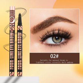 3 Colors Quad Wild Eyebrow Eyebrow Pencil Waterproof Non-Halogenating Extremely Fine Liquid Water Eyebrow Pencil (size: QICIY-QZY2101-02)